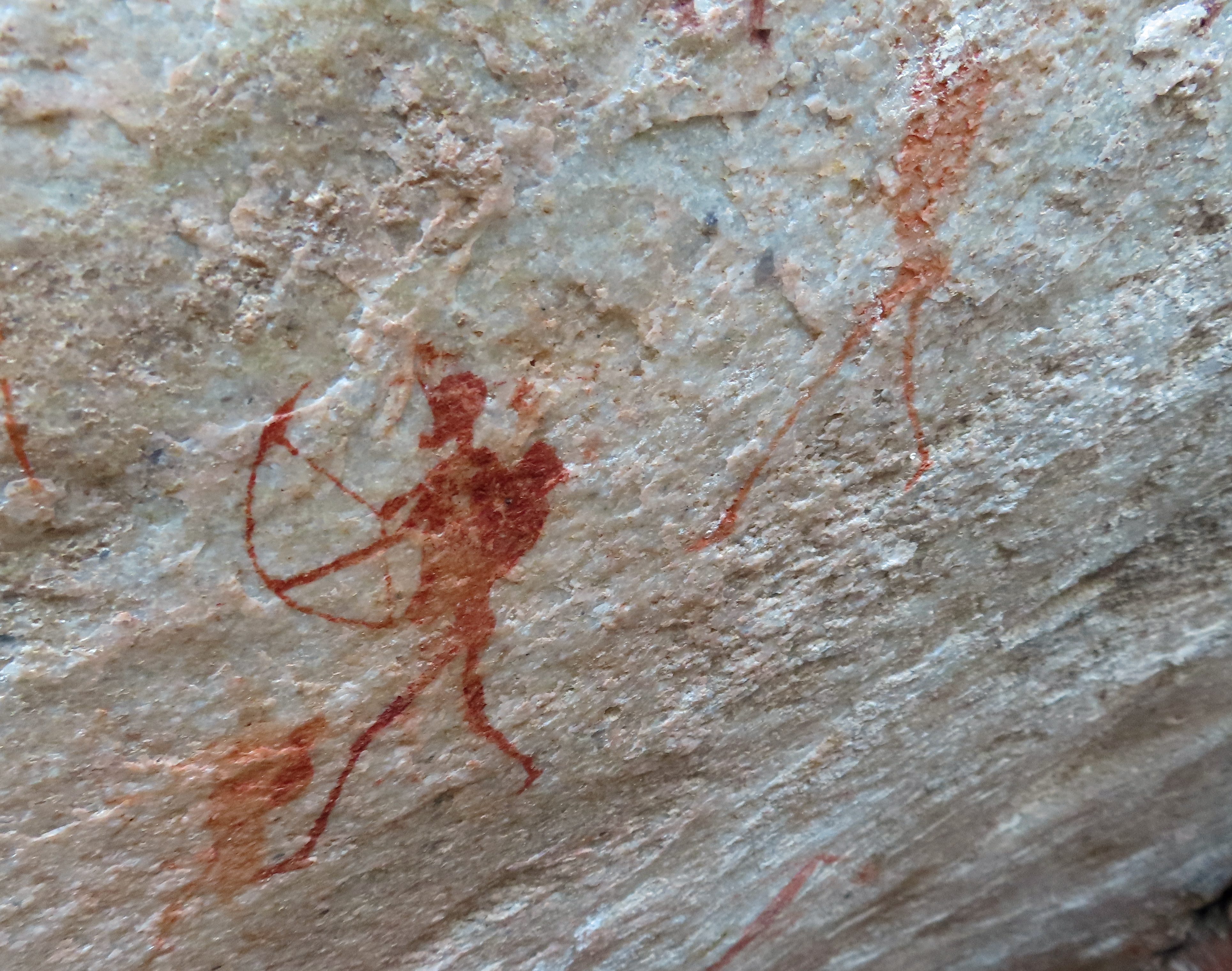 Bushman rock paintings by the Brandewyn River. 