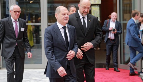 Scholz gathers European figures to focus on aid; US, UK and France reject ‘dirty bomb’ allegations