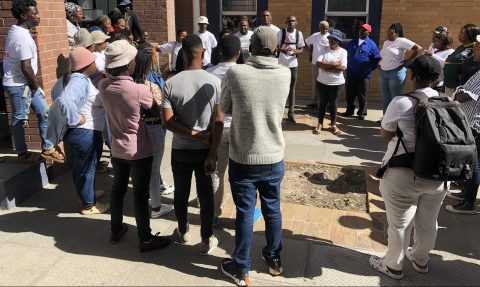 ‘Bring back the money’ — picketers vent anger at suspended SJC activist outside Khayelitsha court