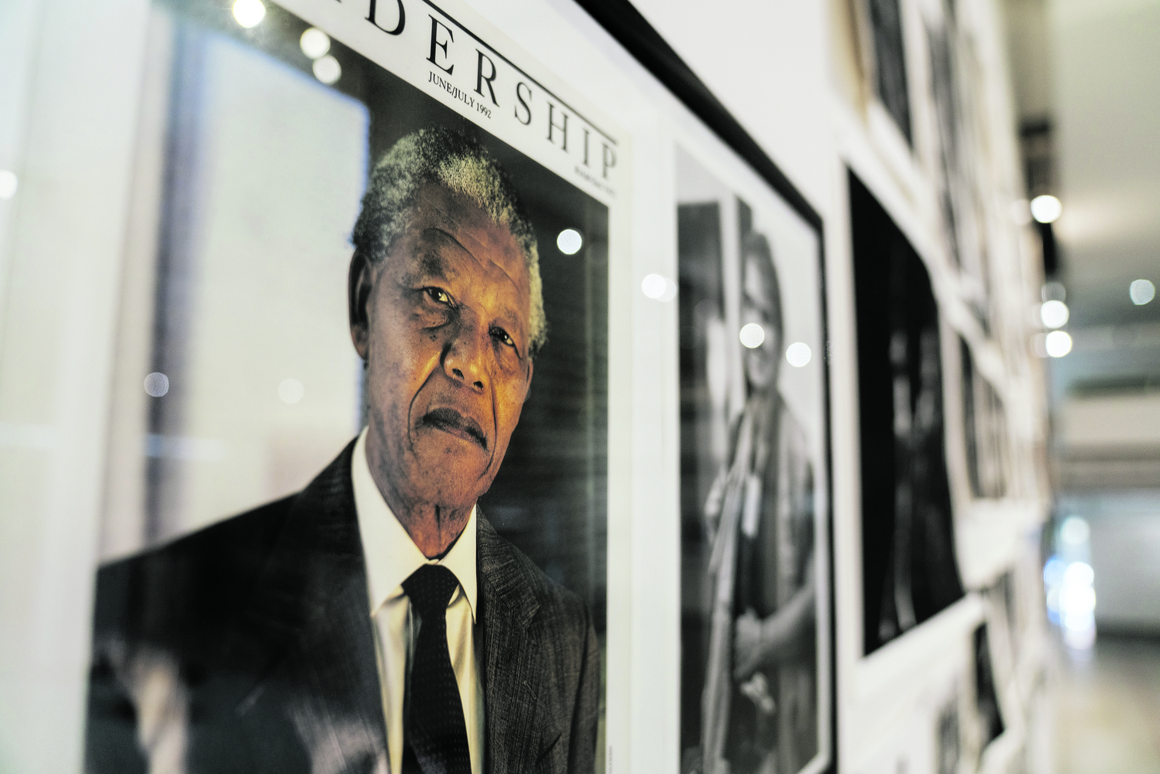 A portrait of Nelson Mandela hangs on display as part of the exhibition. Johannesburg, 9 November 2022. Photo: Shiraaz Mohamed.