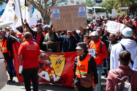 Workers from ailing Post Office march to demand what’s owed to them