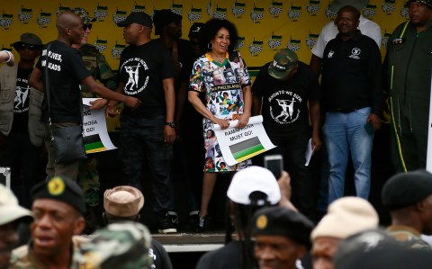 Opposing protests on the periphery of the ANC’s 55th National Conference set the tone for a bruising contest