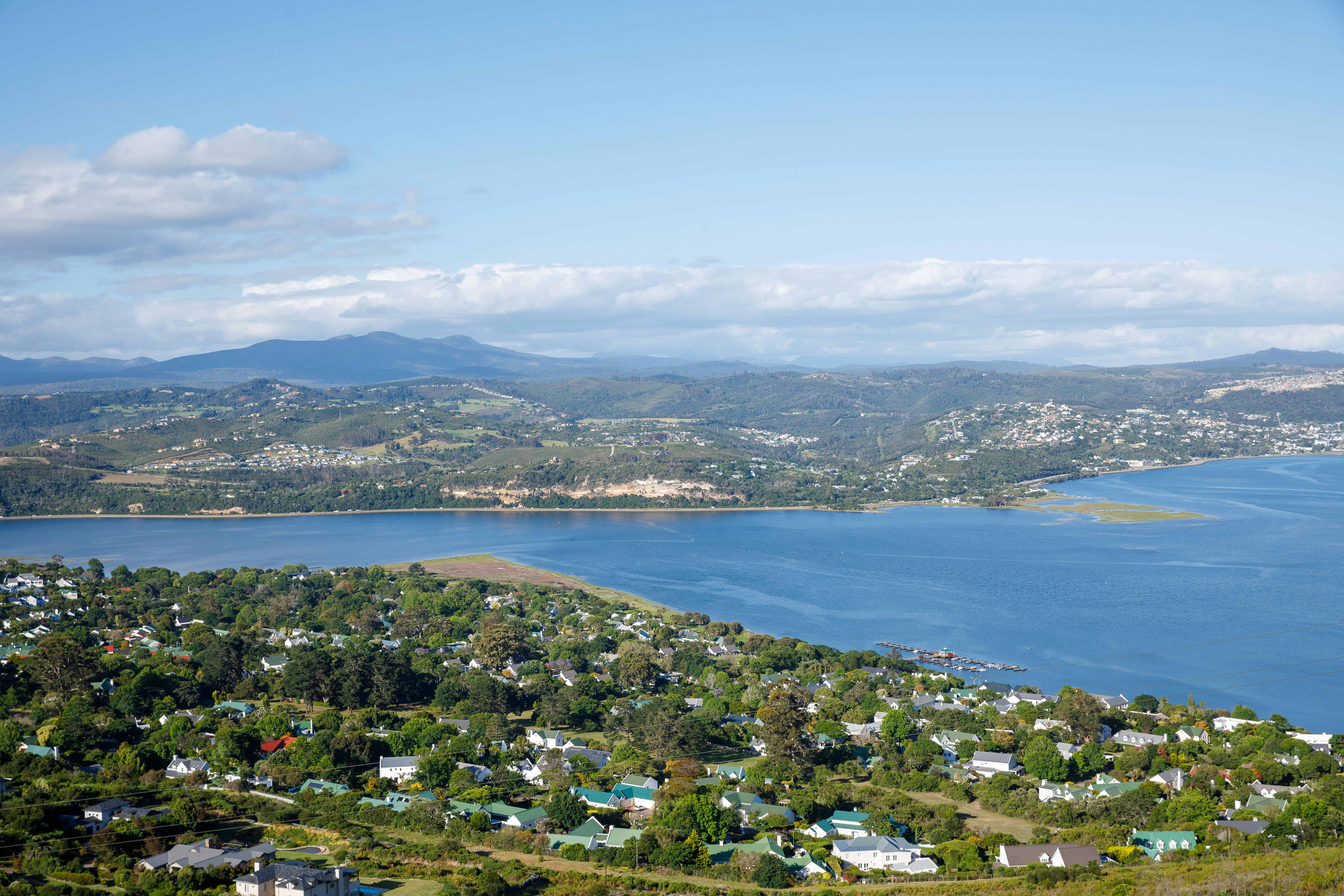 CAPE TOWN, SOUTH AFRICA - NOVEMBER 29: A general view of Knysna Lagoon viewed from Brenton on Sea on November 29, 2021 in Cape Town, South Africa. The lagoon is one of the most prominent landscape features in the Greater Knysna area. (Photo by Gallo Images/ER Lombard)