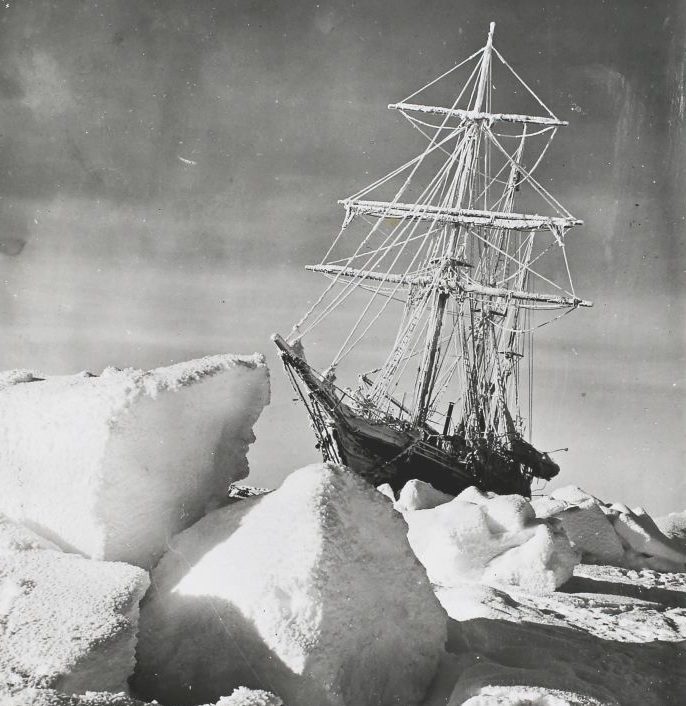 The 'HMS Endurance' caught in the ice in the Weddell Sea of the Antarctic during Sir Ernest Shackleton's Imperial Trans-Antarctic Expedition, circa 1915. (Photo by Hulton Archive/Getty Images)