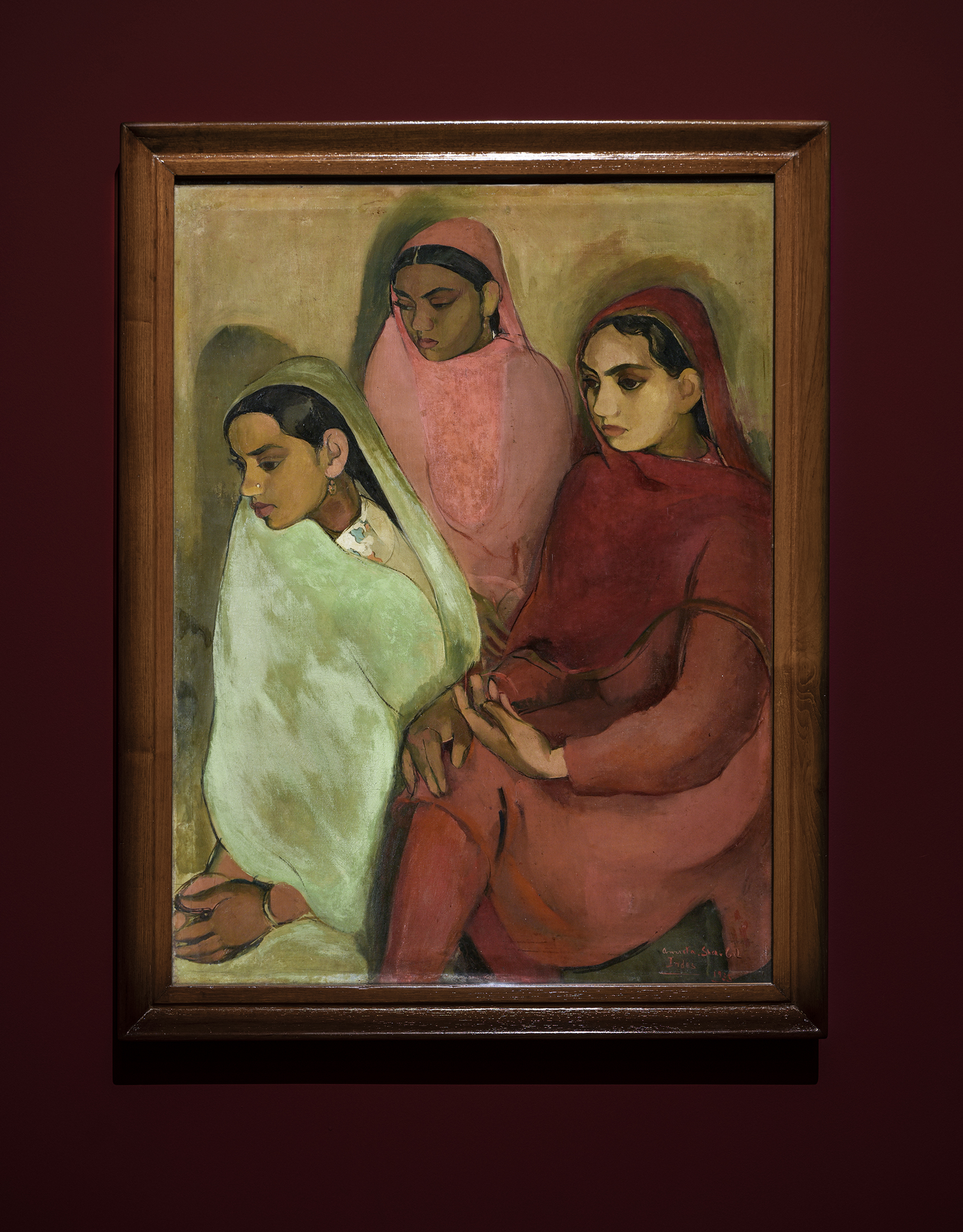 Installation view of Amrita Sher-Gil, Three Girls (1935). Courtesy of National Gallery of Modern Art, New Delhi. Photo Graham De Lacy