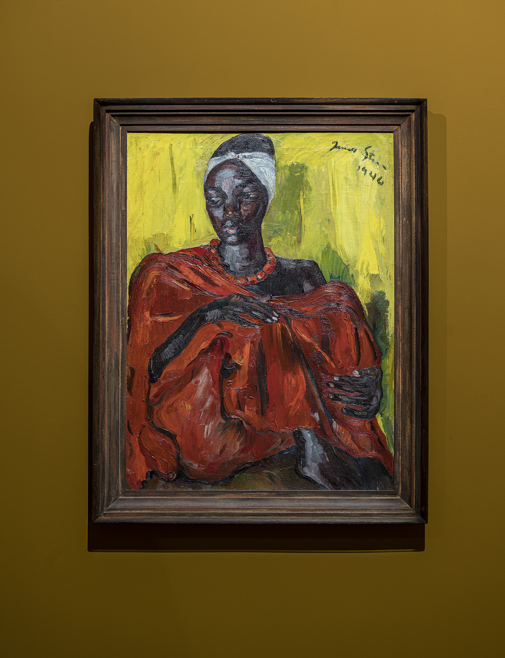 Installation view of Irma Stern, Watussi Woman in Red (1946). Courtesy private collection, South Africa. Photo Graham De Lacy