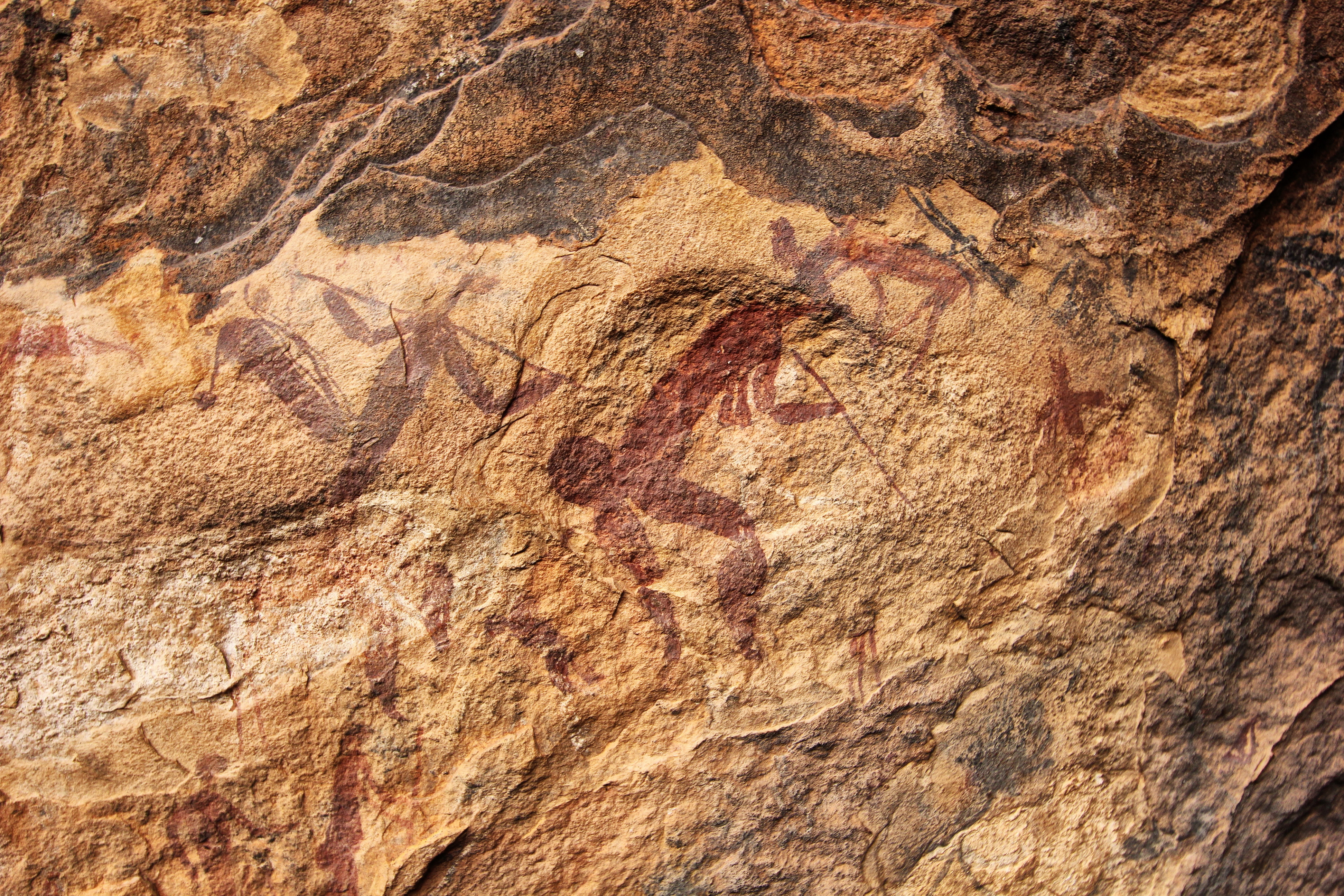  Whether depicting a hunt or a spiritual ceremony, this tableau segment in a southern Drakensberg cave is ancient art at its finest. Image: Chris Marais