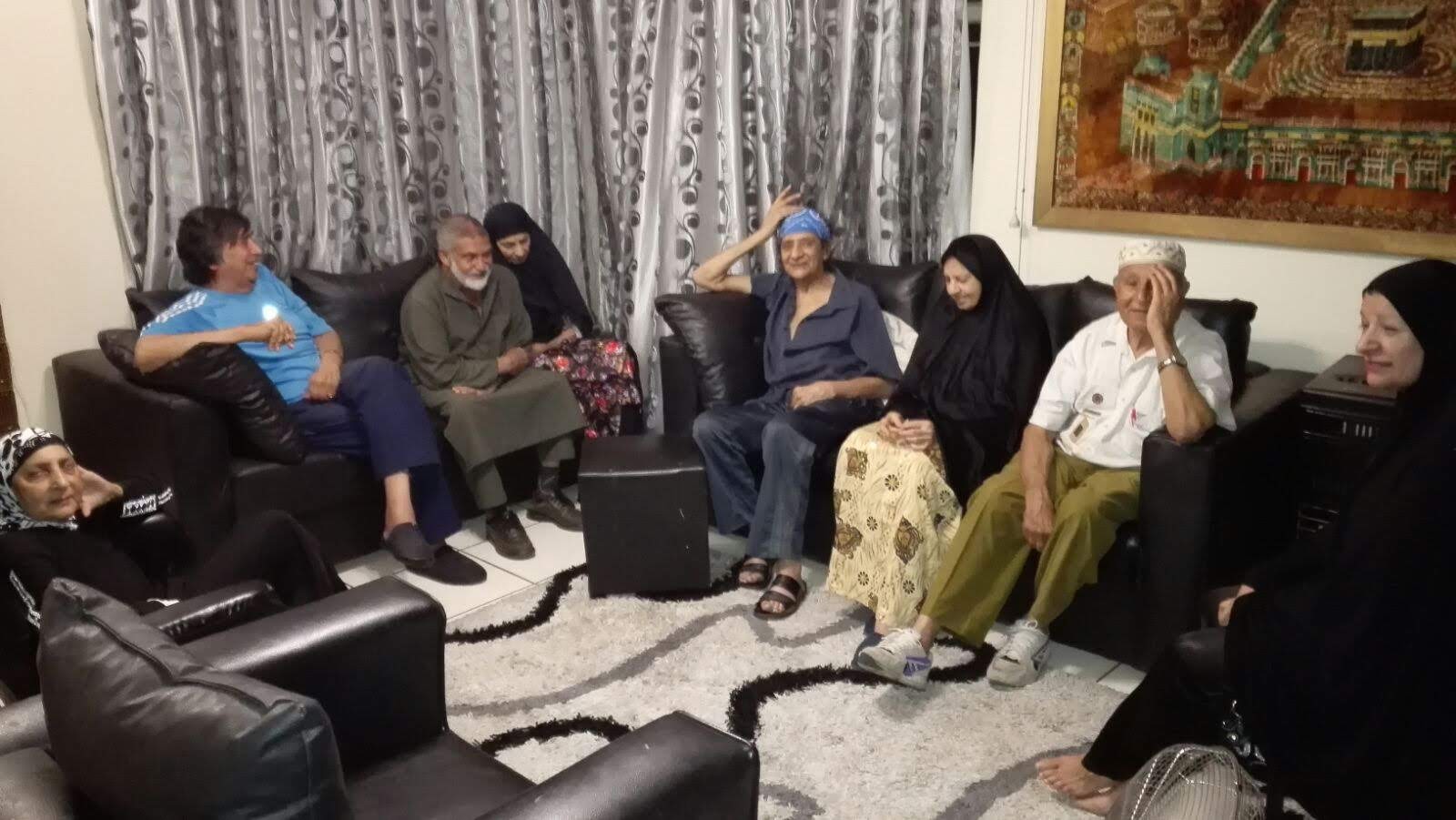 Zohra, Ismail Sooliman's sister, currently ill, Sattar (father's brother, passed on), Mamdie, brother in law, passed on, his wife Hajra, father's sister, currently ill, Ismail Sooliman, passed on, his sister Khadija and her husband Ebrahim, both passed on, and Imtiaz Sooliman’s stepmother Farida at Ismail's house in Mohadin, Potchefstroom. Imtiaz notes that this is probably the most significant photograph in this piece. Image: Supplied by Imtiaz Sooliman