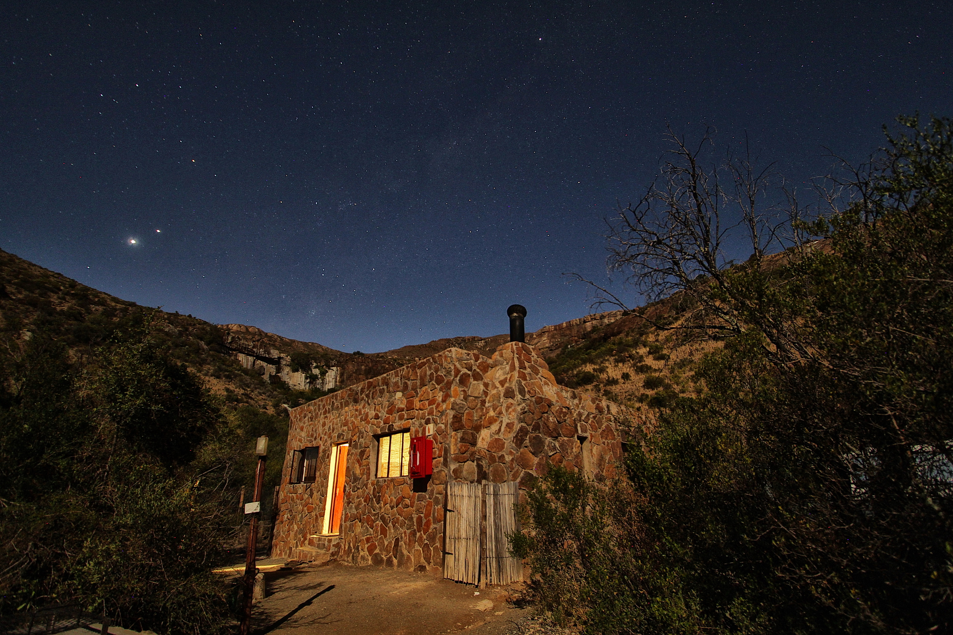 In an amphitheatre of rock, one of the mountain cottages at this national park just outside Cradock.