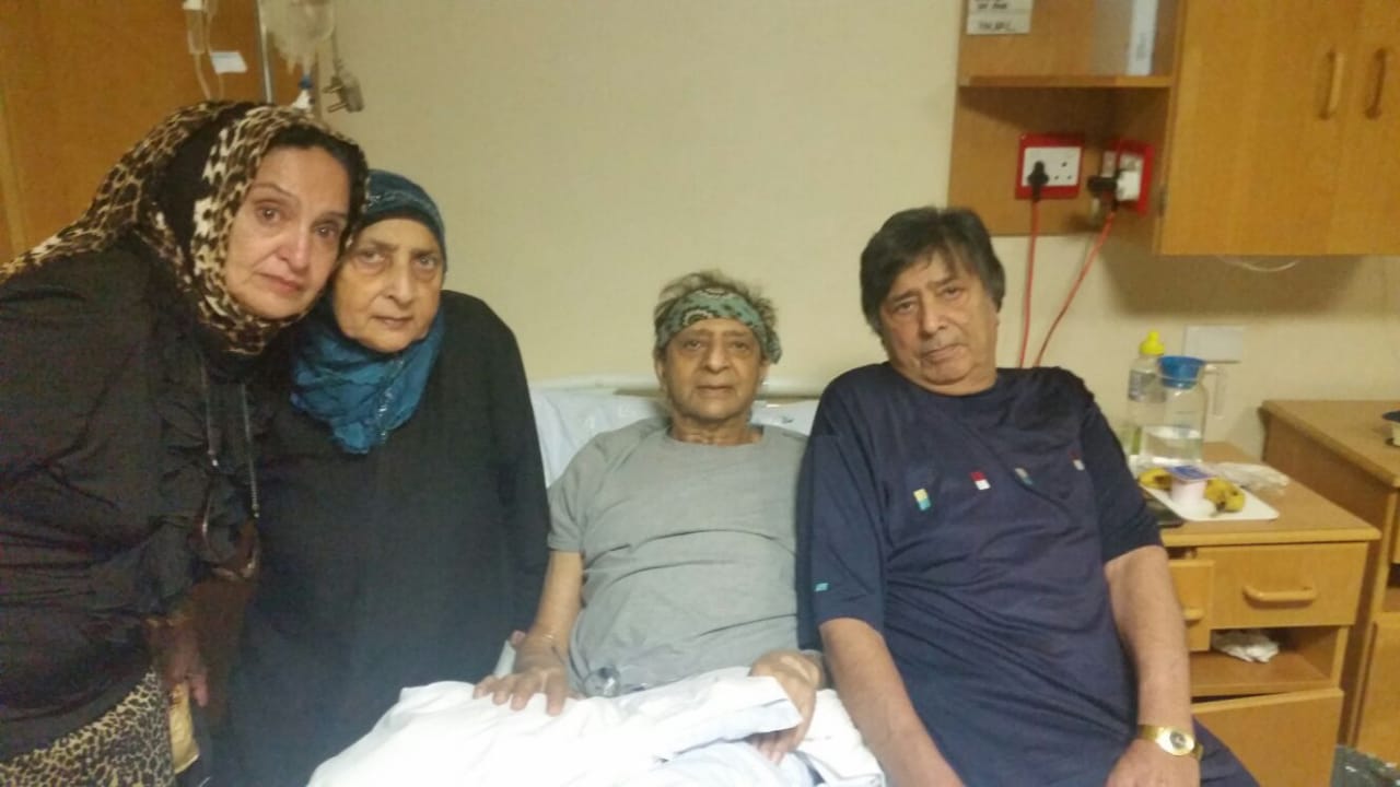 Ismail Sooliman and his brother's wife, Amina, his sister Zohra, and his brother Sattar (passed on), visiting him during his illness at hospital. 