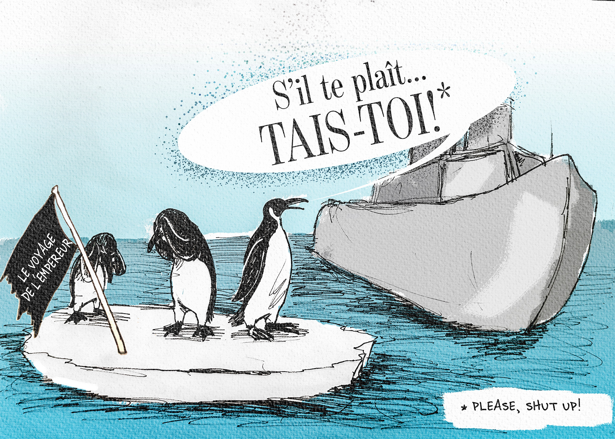 Penguins graphic, Antarctic
