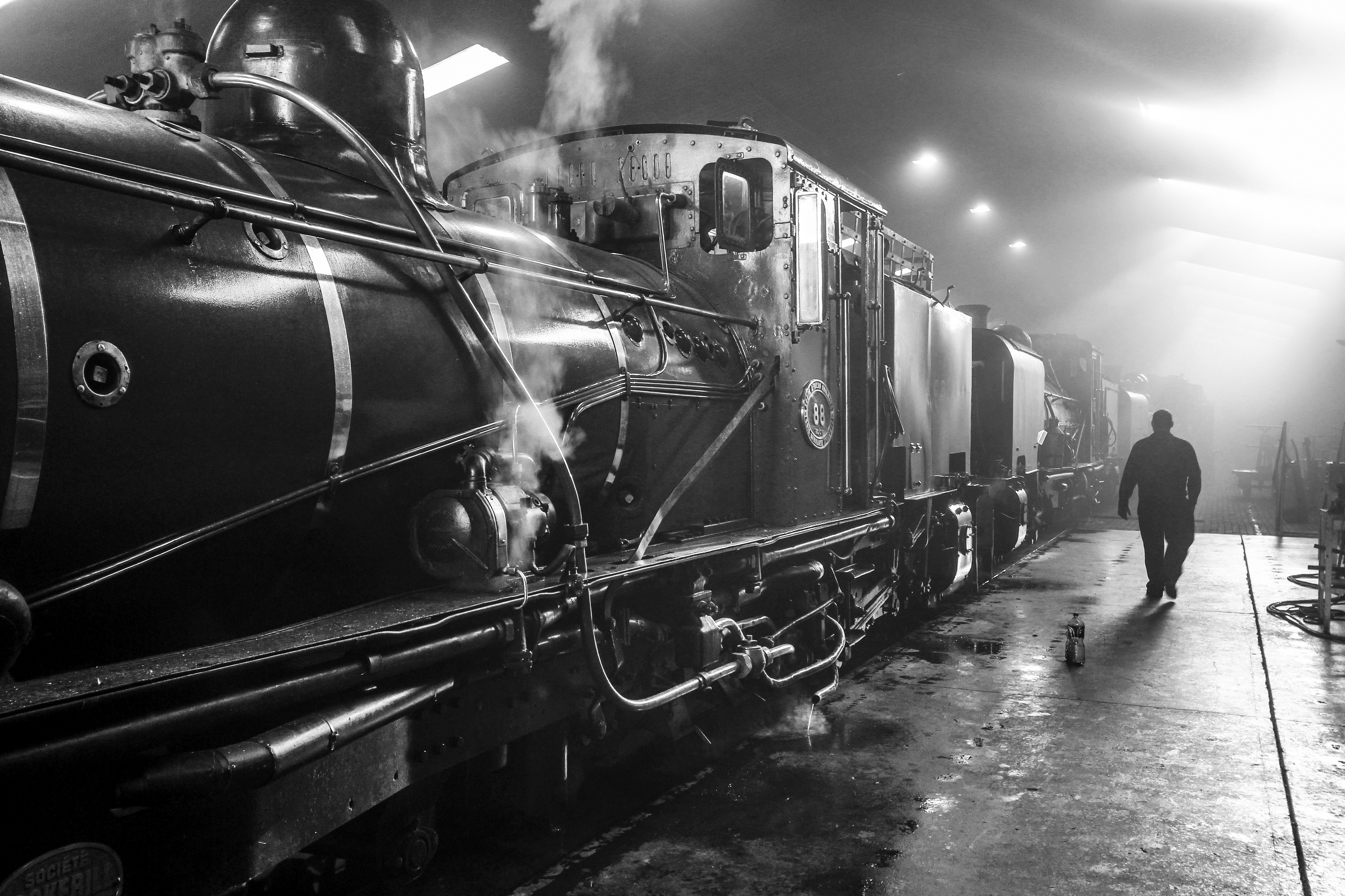 Steam in the sheds – time for meticulous maintenance. Image: Chris Marais