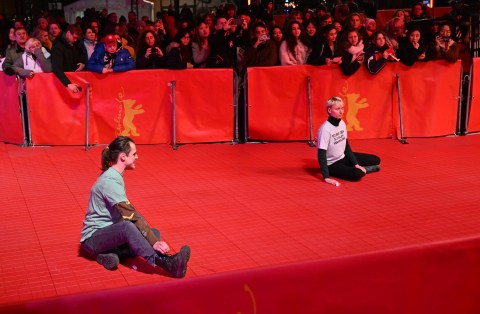 Climate activists glue themselves to Berlinale’s red carpet