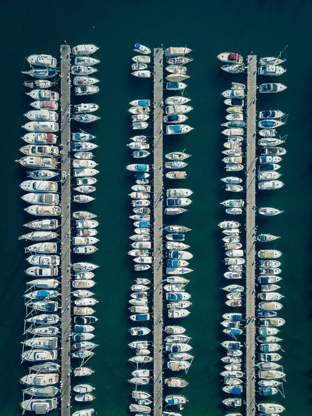'1,001 Yachts'. An aerial view of the yacht harbour. © Uku Sööt, Estonia, Shortlist, Regional Awards, Sony World Photography Awards 2023