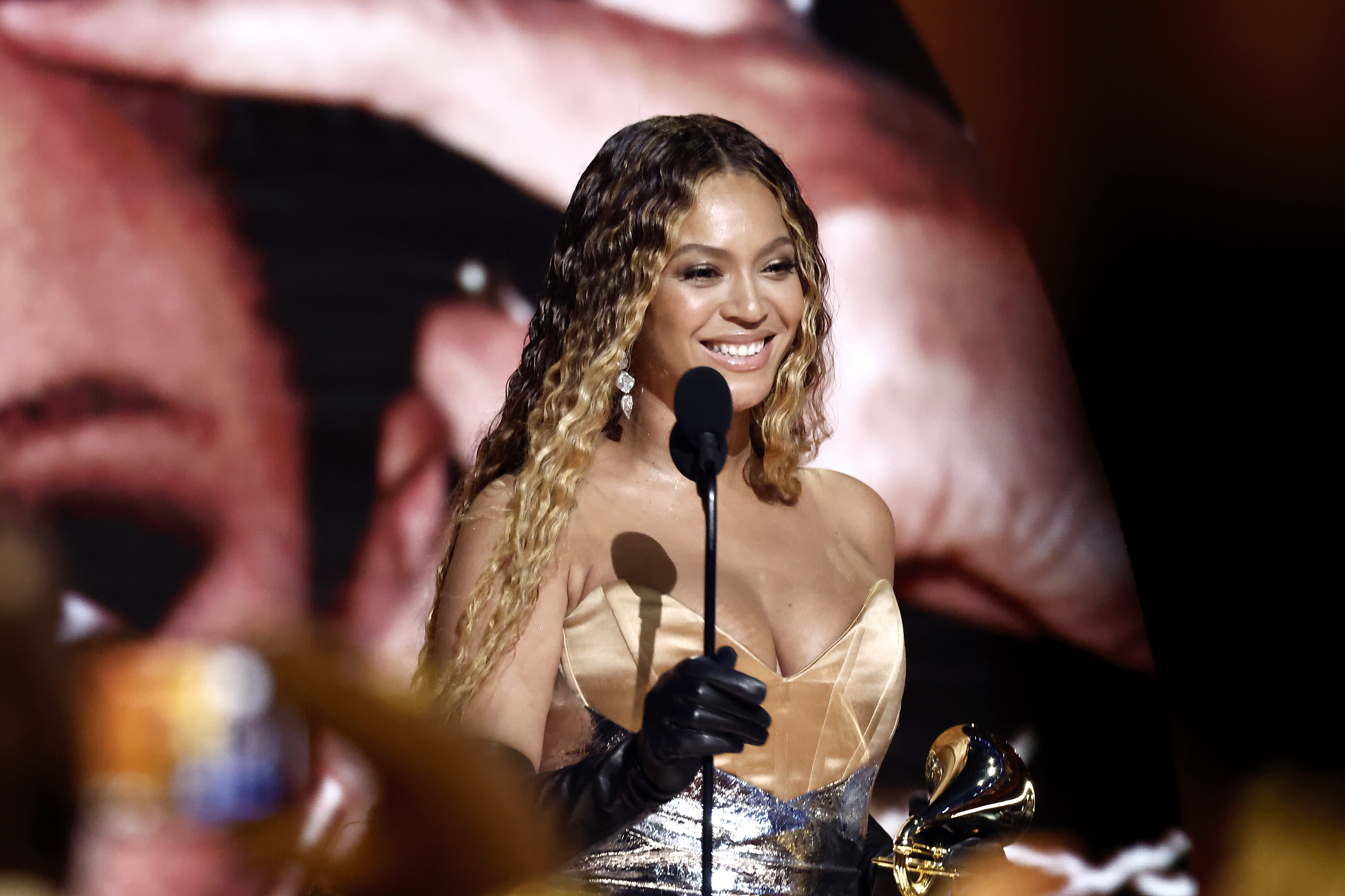 LOS ANGELES, CALIFORNIA - FEBRUARY 05: Beyoncé accepts Best Dance/Electronic Music Album for “Renaissance” onstage during the 65th GRAMMY Awards at Crypto.com Arena on February 05, 2023 in Los Angeles, California. (Photo by Emma McIntyre/Getty Images for The Recording Academy)