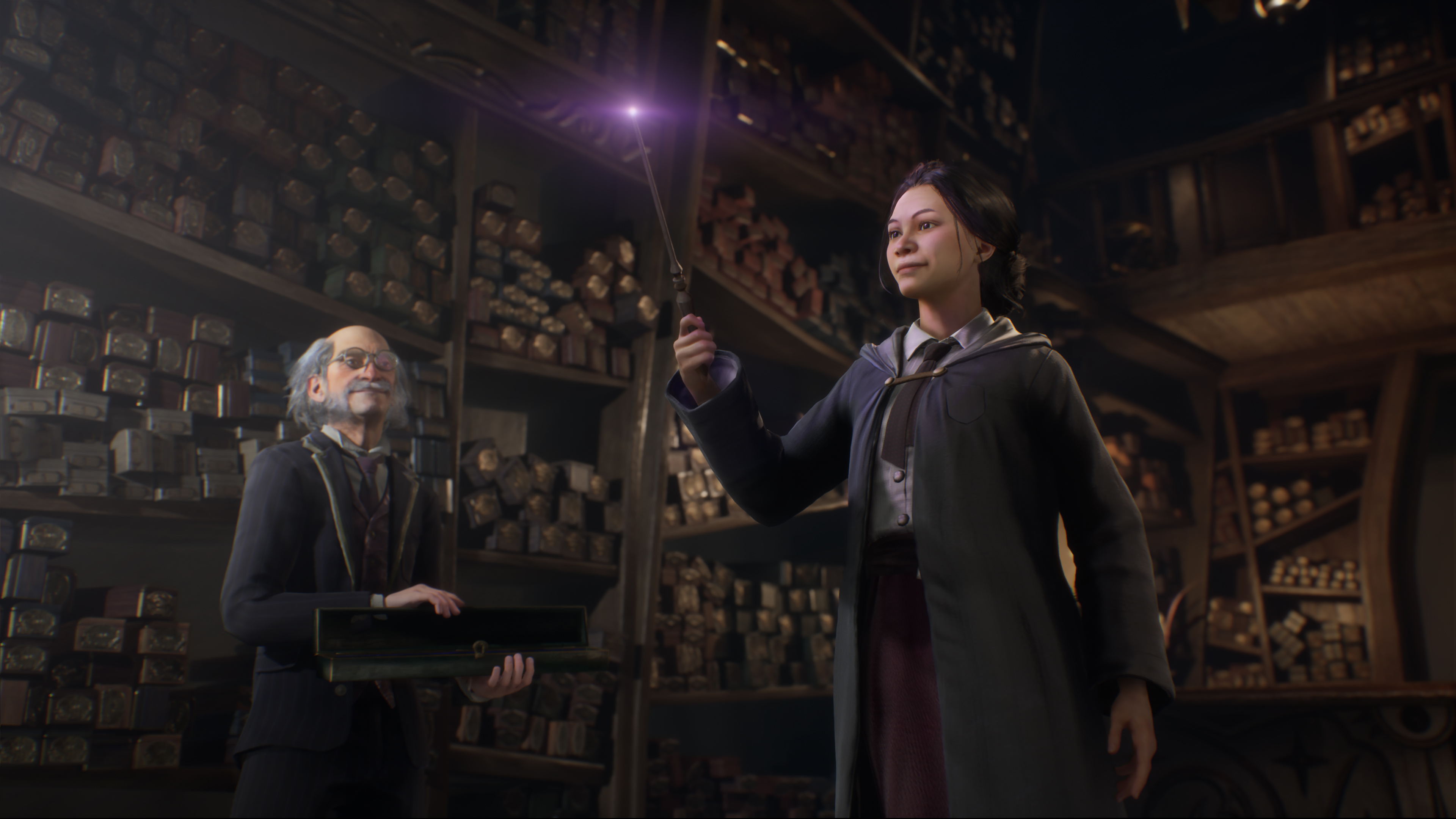 Wielding a wand in the game 'Hogwarts Legacy'. Image: Hogwarts Legacy