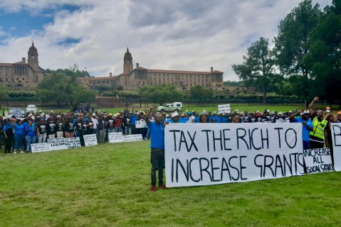 Hundreds march demanding Ramaphosa address Basic Income Grant at State of the Nation Address