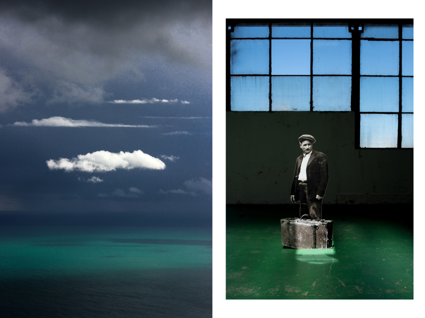 Be Fluid Year: 2023 Image Description: A cloud over the Mediterranean sea and a collage of an Italian migrant on the quay at the port of Buenos Aires. Series Name: Emovere Series Description: This photographic story was born out of a need to try to understand the most intimate, emotional and multifaceted meaning of migration: looking at my family, who emigrated to northern Italy after World War 2, and at myself, who left Genoa and arrived in Buenos Aires, a city that last century saw the arrival of millions of Italians in search of a better future. Documenting this passage was useful to me, as it expanded the meaning of migration as something that not only concerns the person undertaking the journey, but extends to the whole community. Consequently, migration becomes an existential caesura that marks a before and an after. It is an event that questions the identity of the people involved, opening the way to change, but also to uncertainty; to the fear of being forgotten and the need to create new relationships. Copyright: © Valentina Fusco, Italy, Shortlist, Professional competition, Creative, Sony World Photography Awards 2023