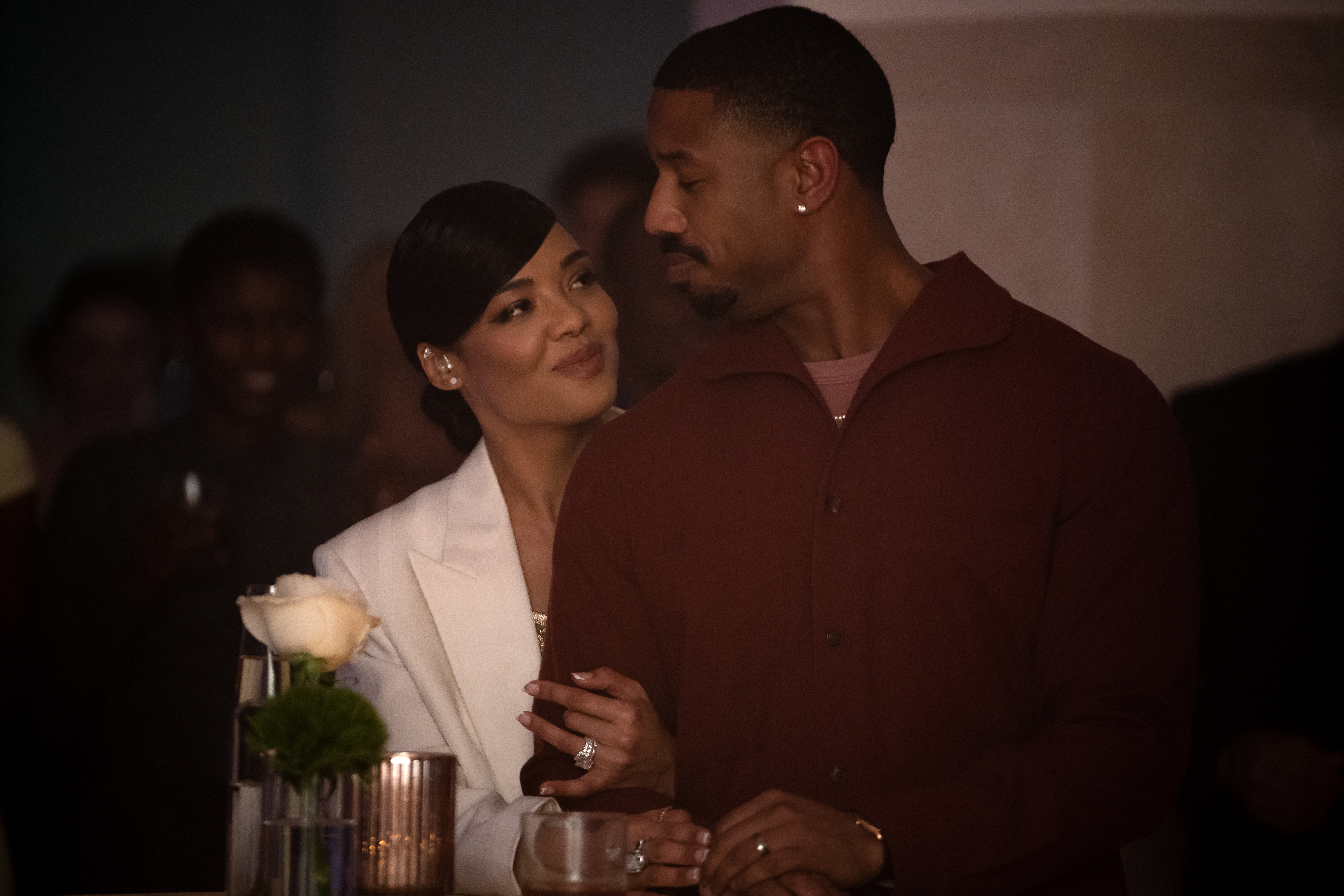 Tessa Thompson stars as Bianca and Michael B. Jordan as Adonis Creed in 'Creed III'. Image: Eli Ade © 2023 Metro-Goldwyn-Mayer Pictures Inc. 