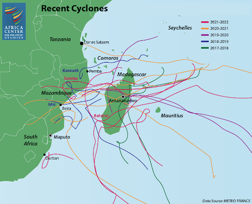 Recent cyclones in the South-West Indian Ocean