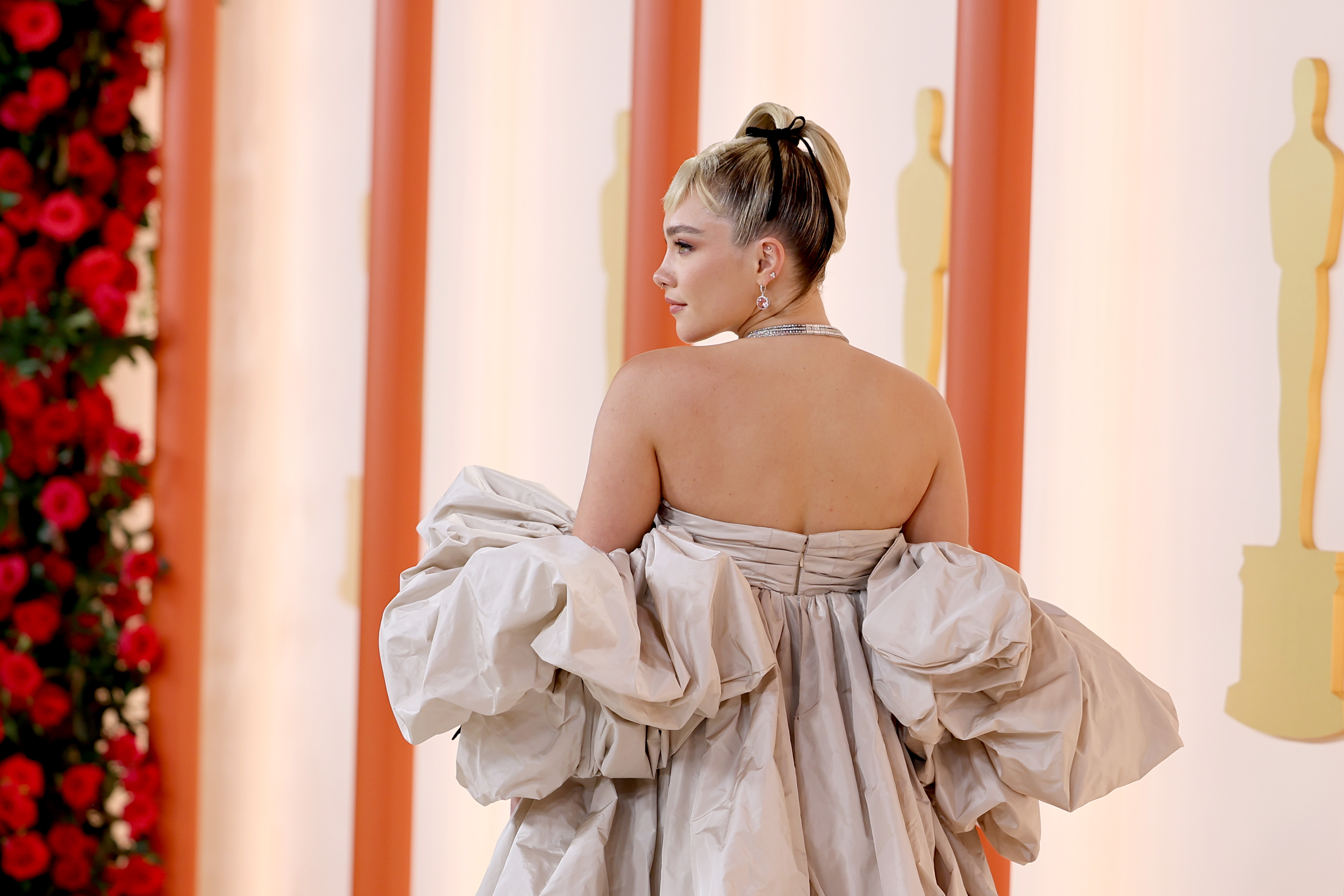 HOLLYWOOD, CALIFORNIA - MARCH 12: Florence Pugh attends the 95th Annual Academy Awards on March 12, 2023 in Hollywood, California. (Photo by Mike Coppola/Getty Images)