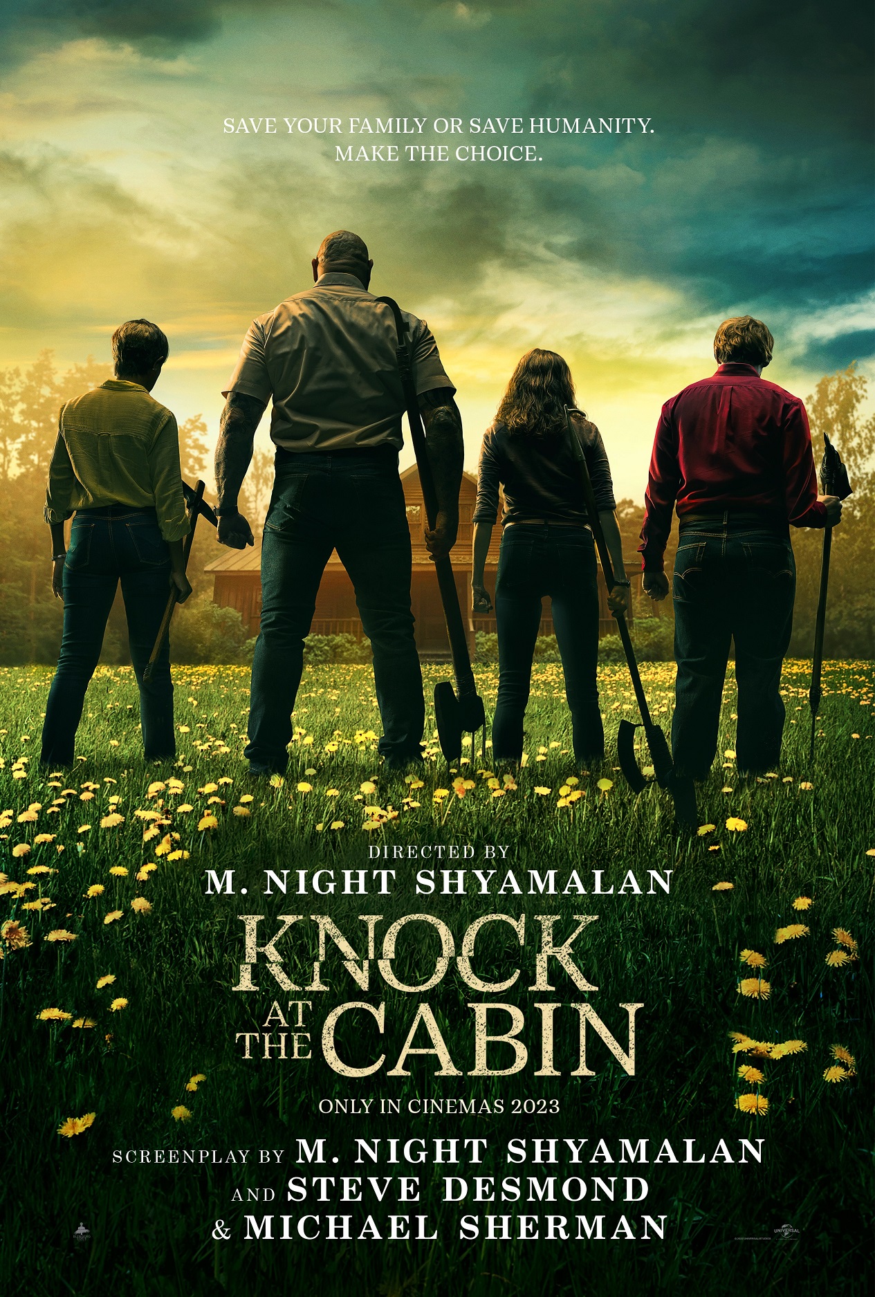 'Knock At The Cabin' poster. Image: Universal Pictures / Supplied