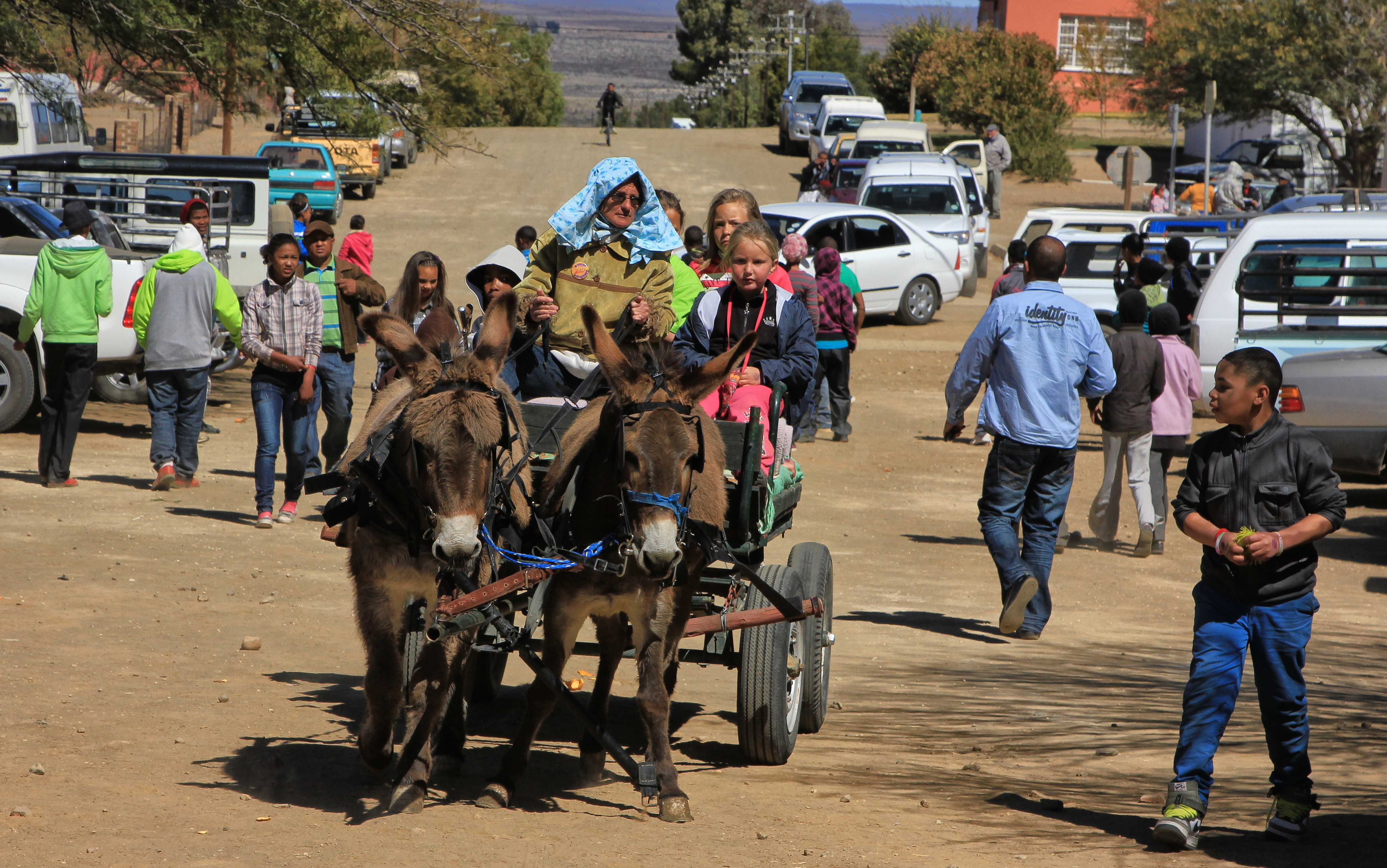 Magrieta Botha and her donkeys were always a feature of the festival. Image: Chris Marais