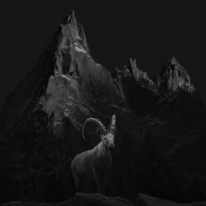 'Proud'. A goat stands proud, enjoying the last rays of light in front of the majestic Aiguille du Grépon peak in France. © Patrick Ems, Switzerland, Shortlist, Open Competition, Natural World & Wildlife, 2023 Sony World Photography Awards