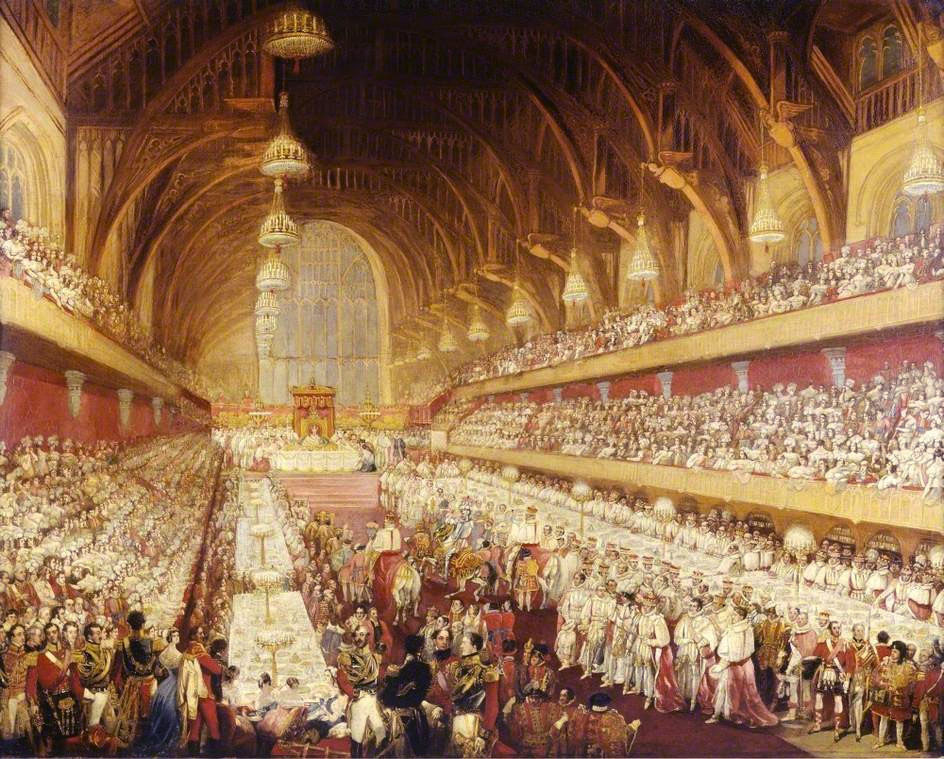 The Coronation Banquet of King George IV in Westminster Hall, 1821. Image: Museum of London