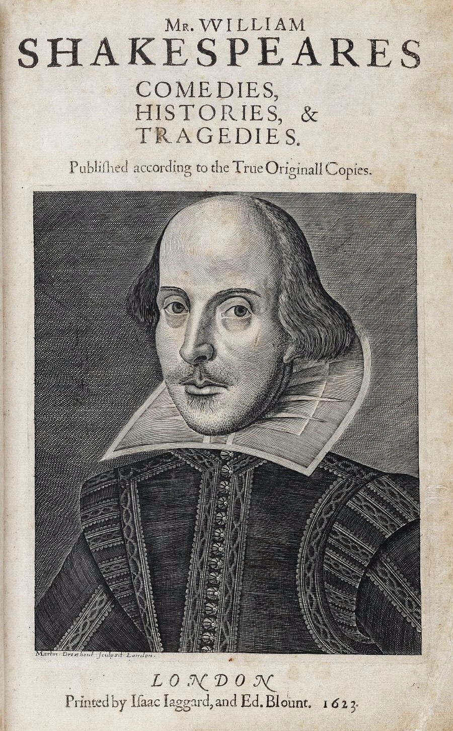The title page of the First Folio of Shakespeare’s plays. Image: Wikimedia Commons