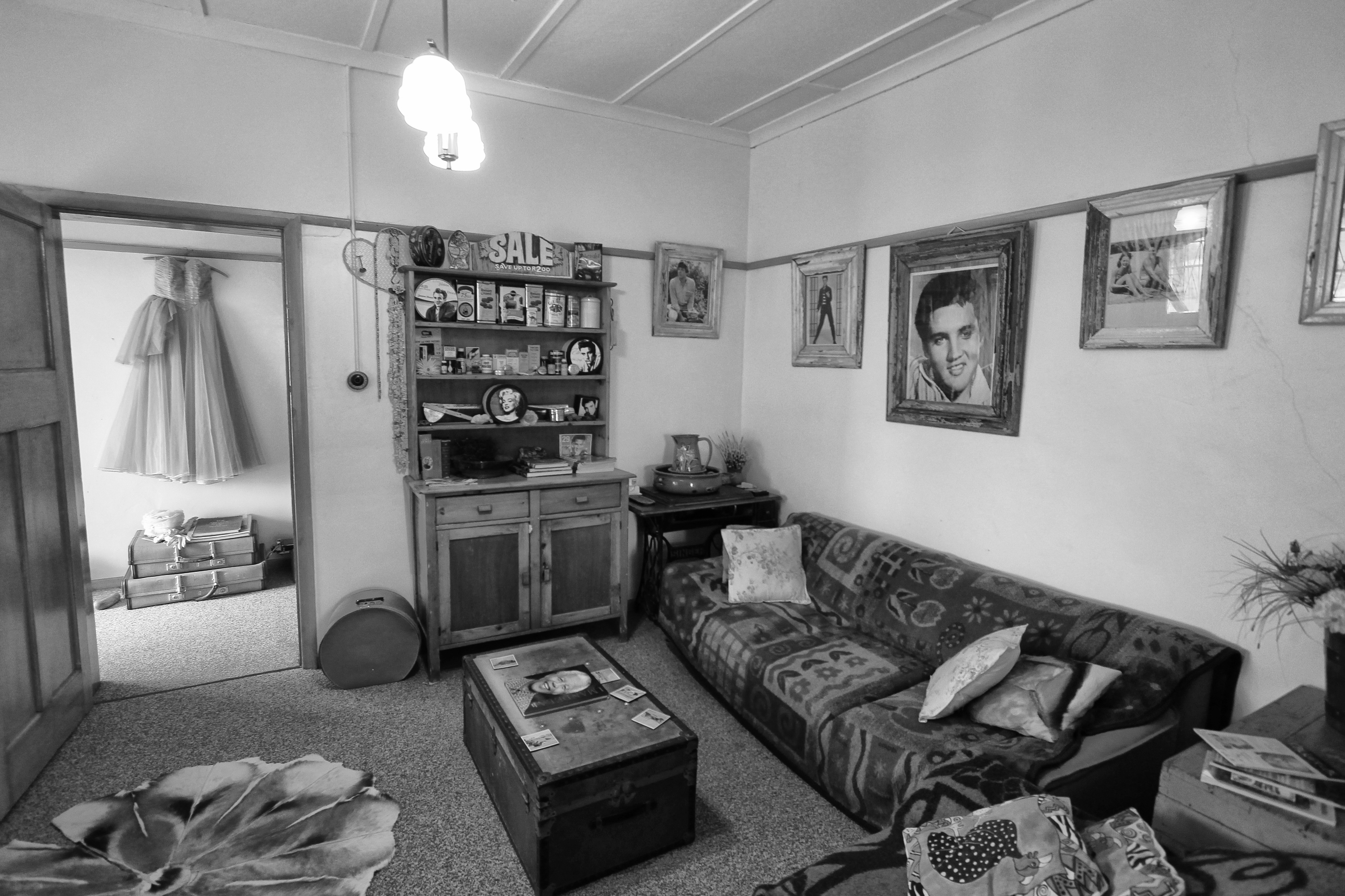 Elvis, James Dean and Marilyn rule in the sitting room of The Casablanca. Image: Chris Marais 