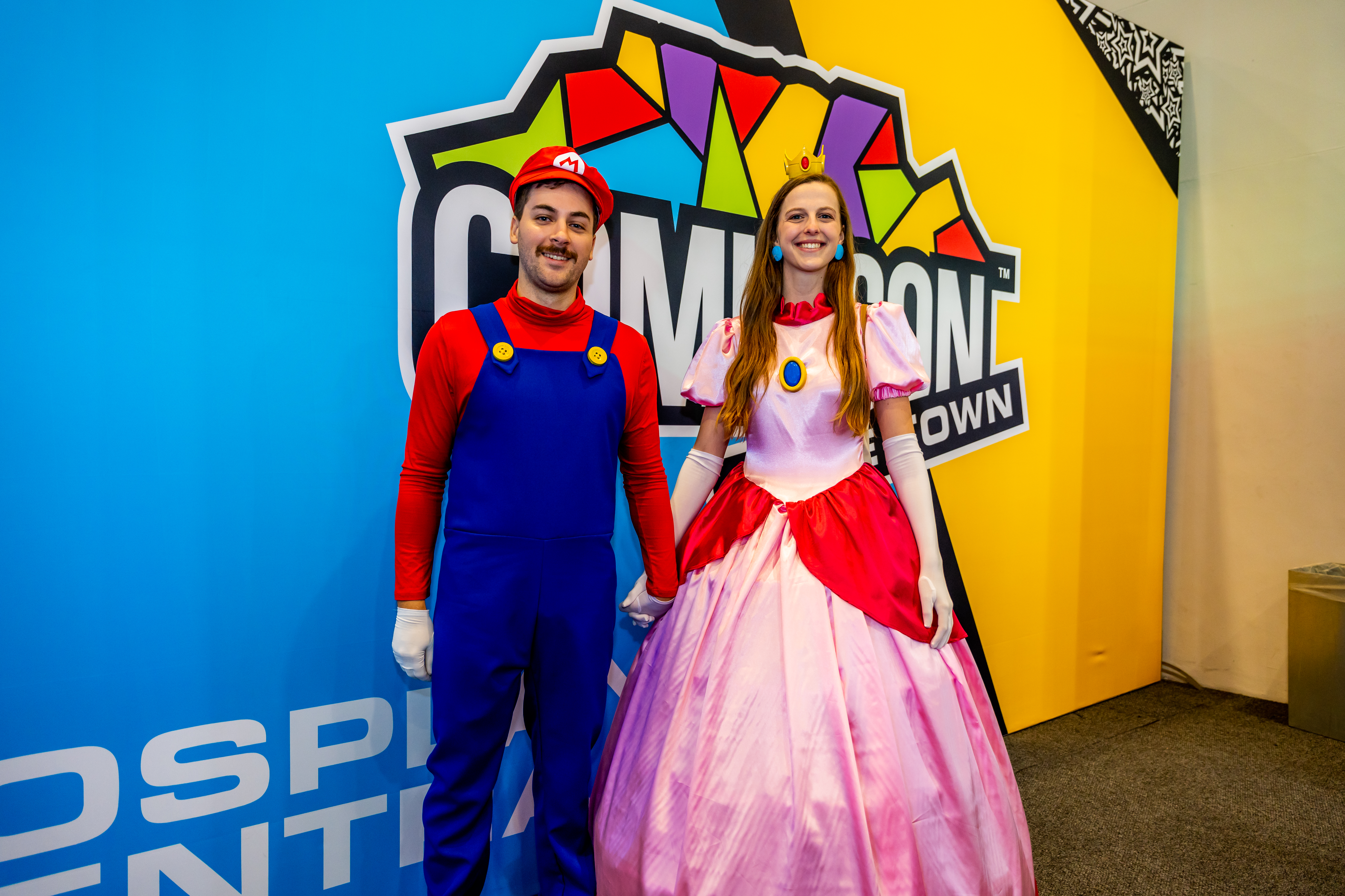 Cosplay of Mario and Princess Peach from Nintendo's Mario franchise at Comic Con Cape Town. Image: Matthew Sleep