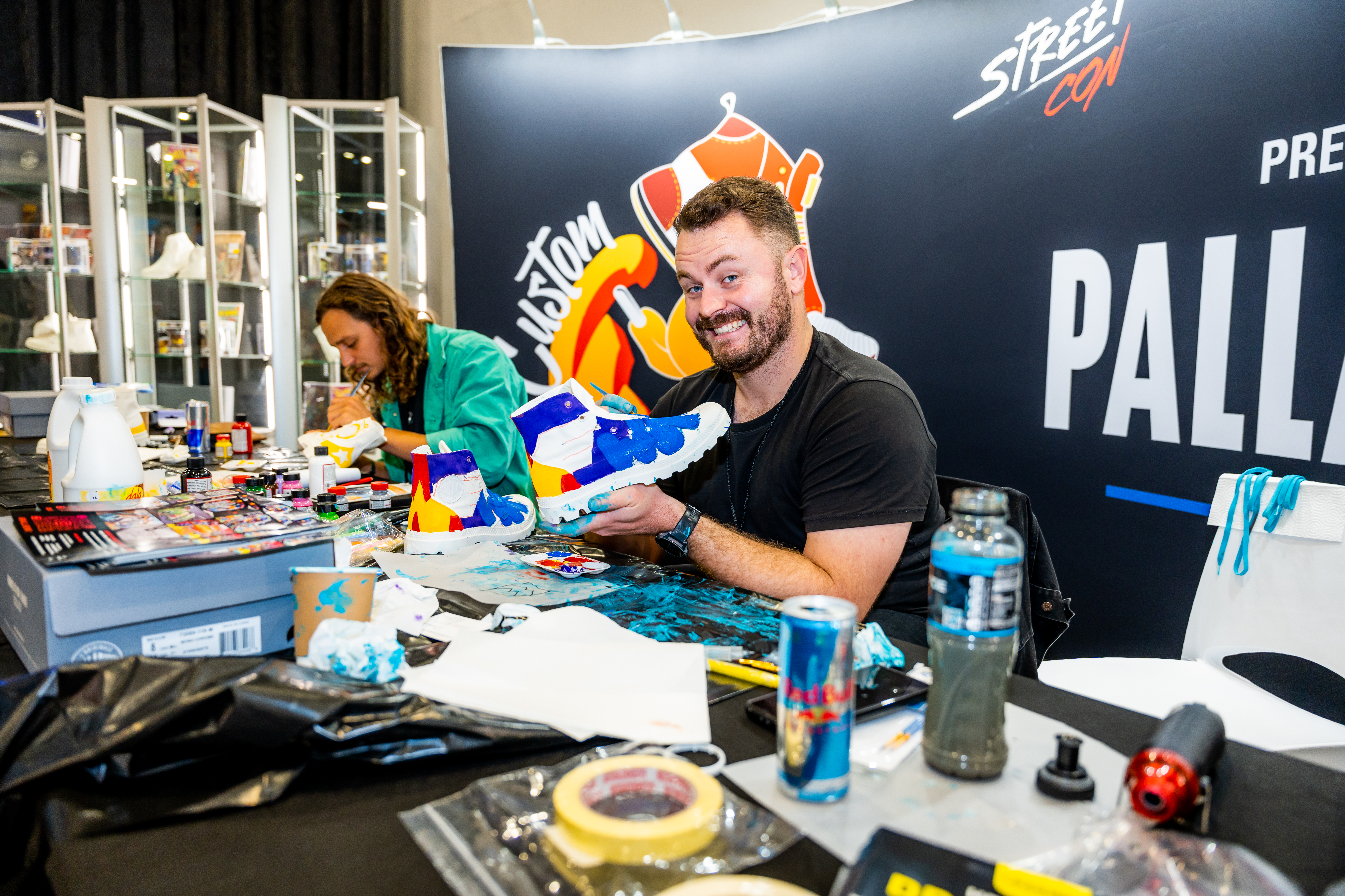 Sneaker painting at Comic Con Cape Town. Image: Matthew Sleep