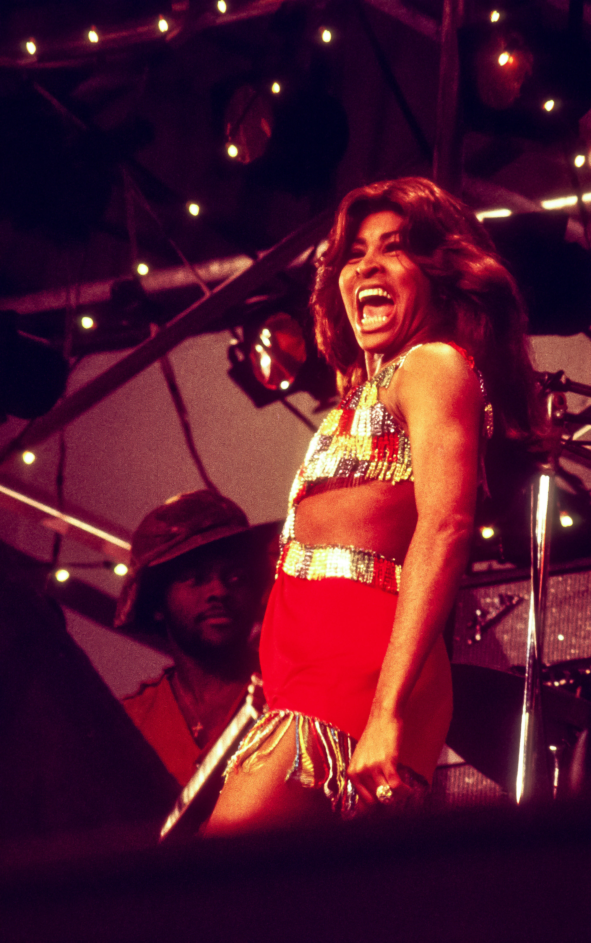American R&B, Soul, and Pop singer Tina Turner performs during the Schaefer Music Festival at Wollman Rink in Central Park, New York, New York, 2 July 1971. (Photo: Jack Vartoogian / Getty Images)