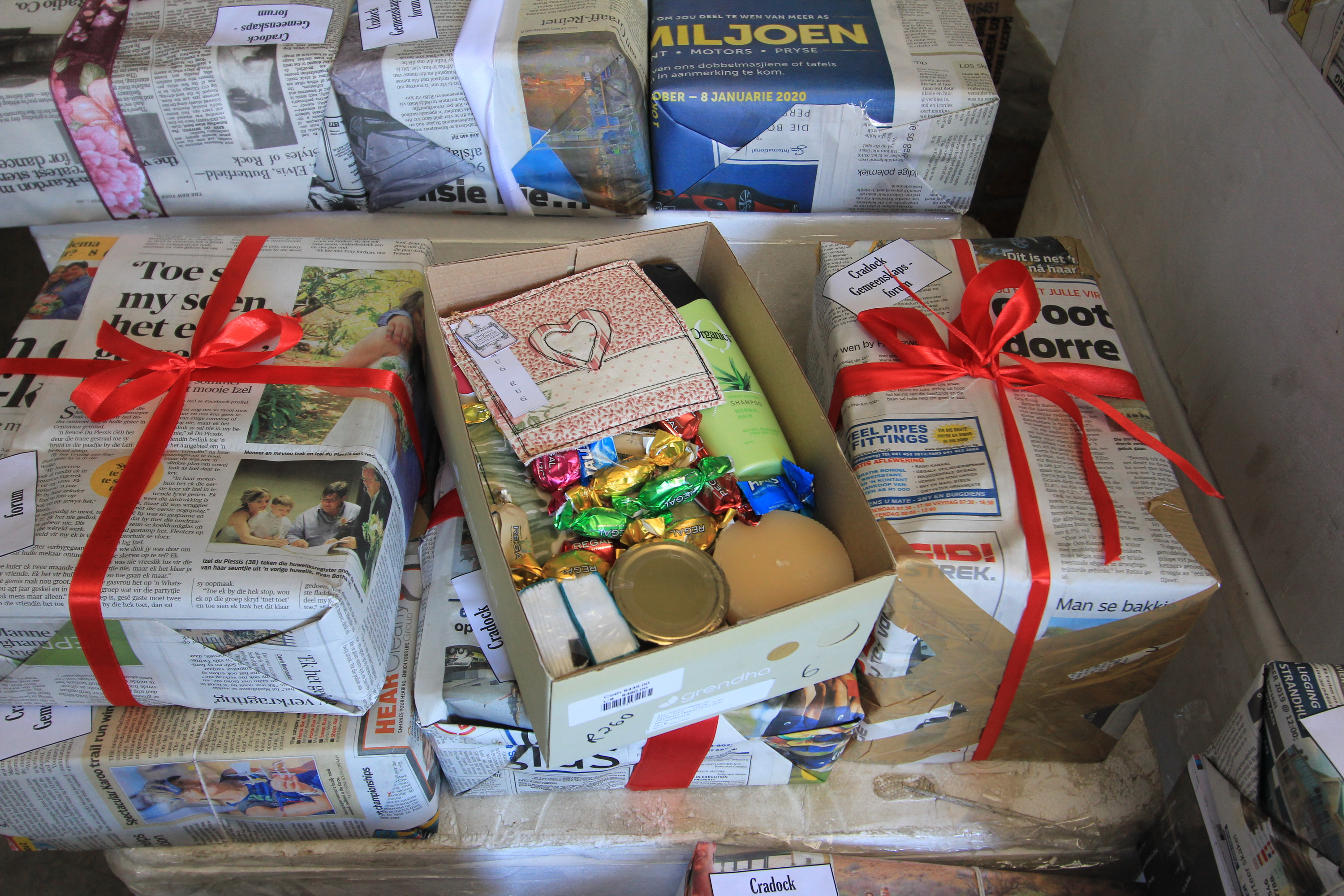One of the many thousands of care packages sent to drought-stricken farming families from all over South Africa. Image: Chris Marais