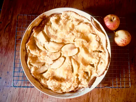 What’s cooking today: Clafoutis with stewed apples