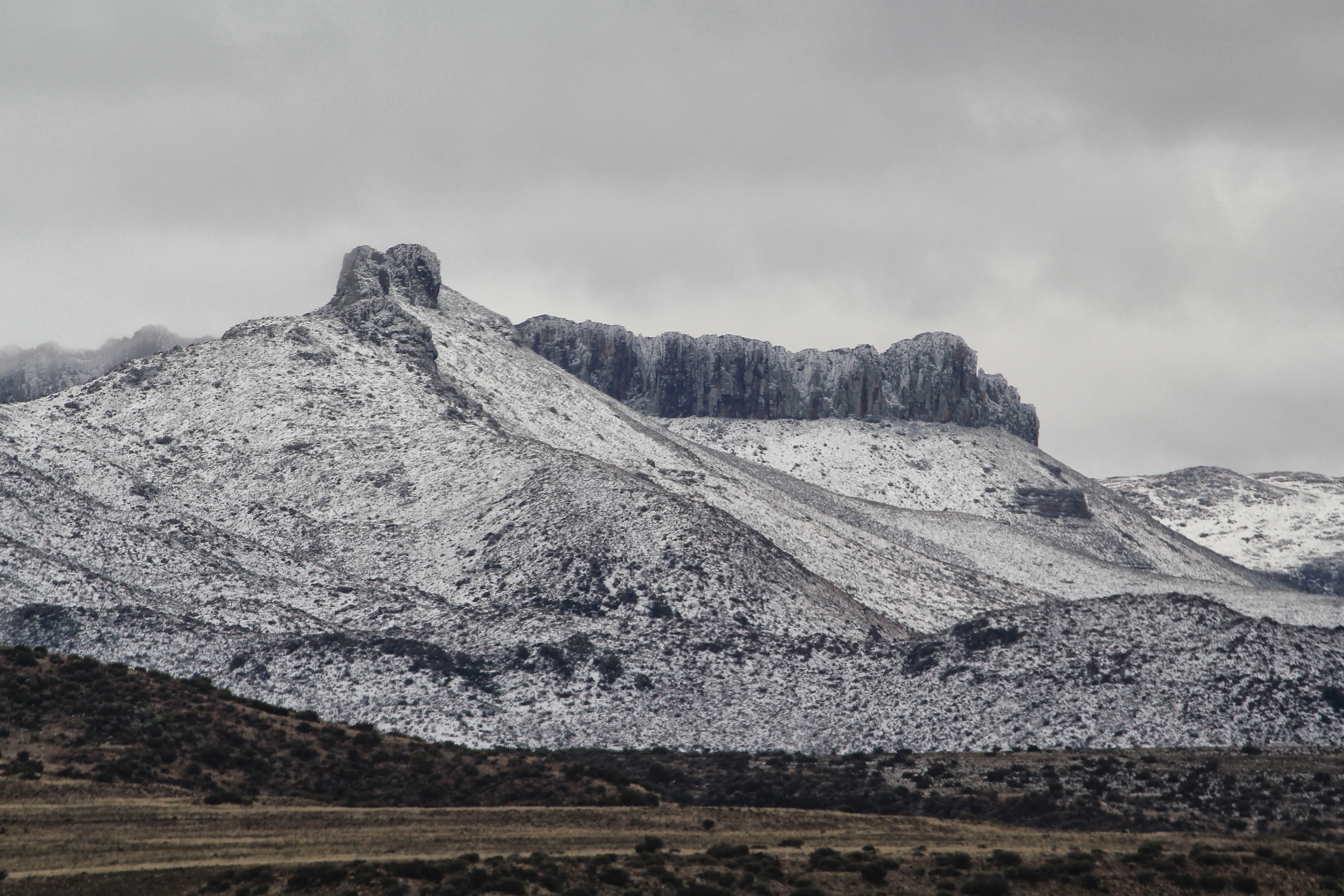 Part of the Sneeuberg range in winter, when the dolerite ramparts resemble one of the sets of the Game of Thrones series. Image: Chris Marais
