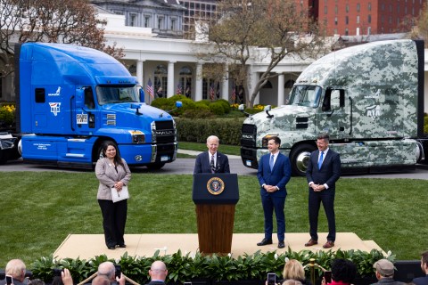 Biden vetoes measure to overturn limits on emissions from heavy-duty trucks