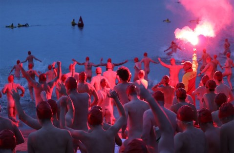 Annual nude winter solstice swim in Hobart, Australia, and more from around the world