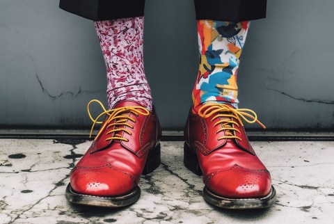 The art of wearing funky, odd socks to make healthcare profressionals more aware about depression and suicide