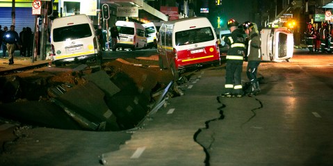 Joburg CBD street collapses after explosion, residents instructed to leave area