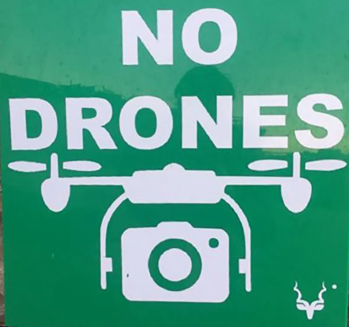 drone fishing warning sign