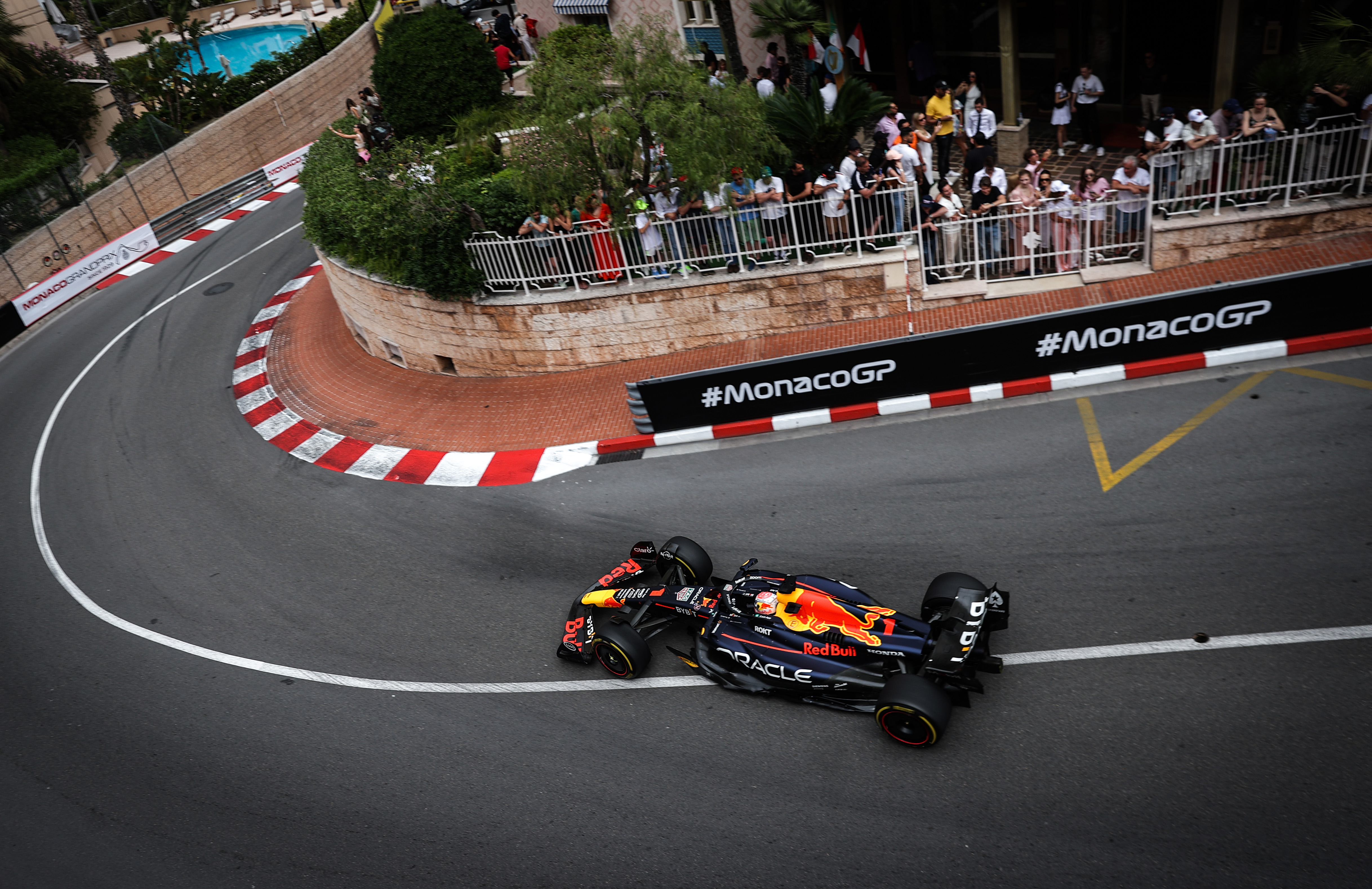 Max Verstappen of the Netherlands driving the (1) Oracle Red Bull Racing RB19 on track during the F1 Grand Prix of Monaco at Circuit de Monaco on May 28, 2023 in Monte-Carlo, Monaco. Street courses like the Monaco Grand Prix add extra strain on drivers due to the prevalence of sharp turns. (Photo by Ryan Pierse/Getty Images)