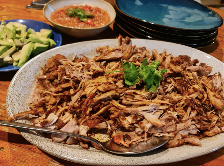 What’s cooking today: Pulled pork ‘carnitas’ with salsa and tacos 
