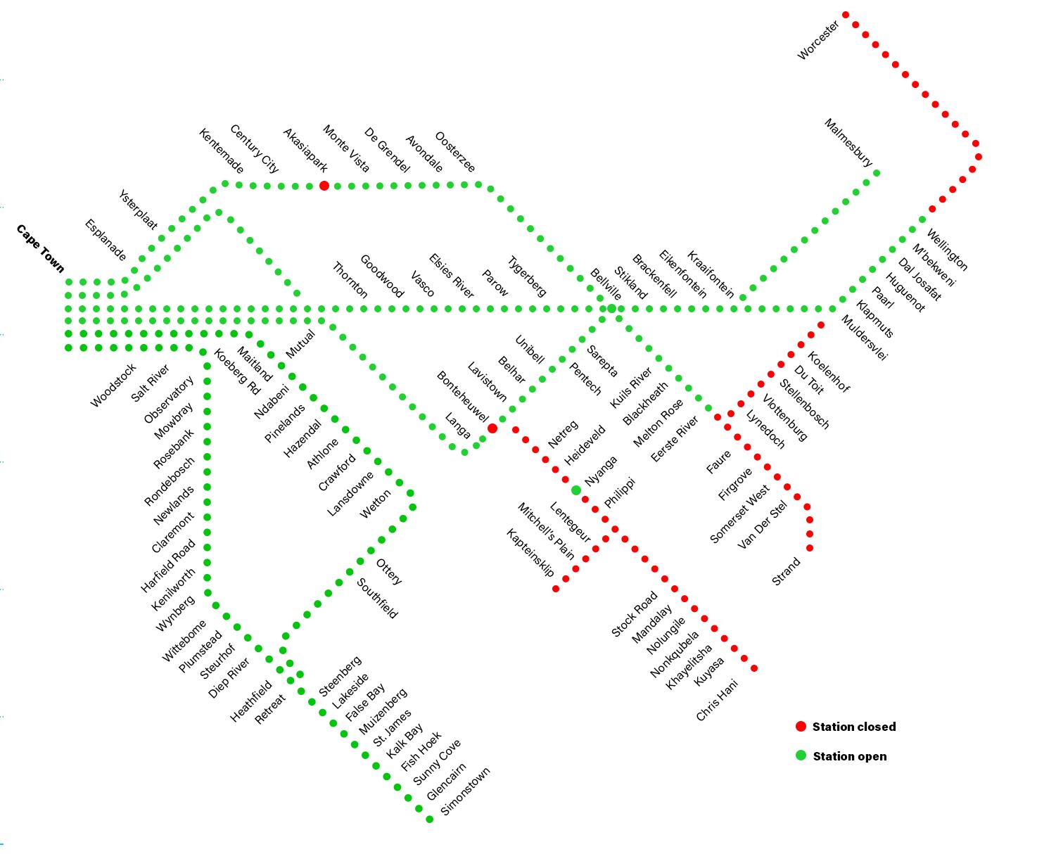 Cape Metrorail map