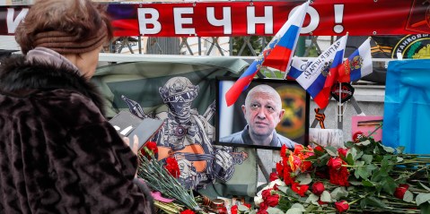 Candles, carnations and a sledgehammer — a requiem for warlord Yevgeny Prigozhin