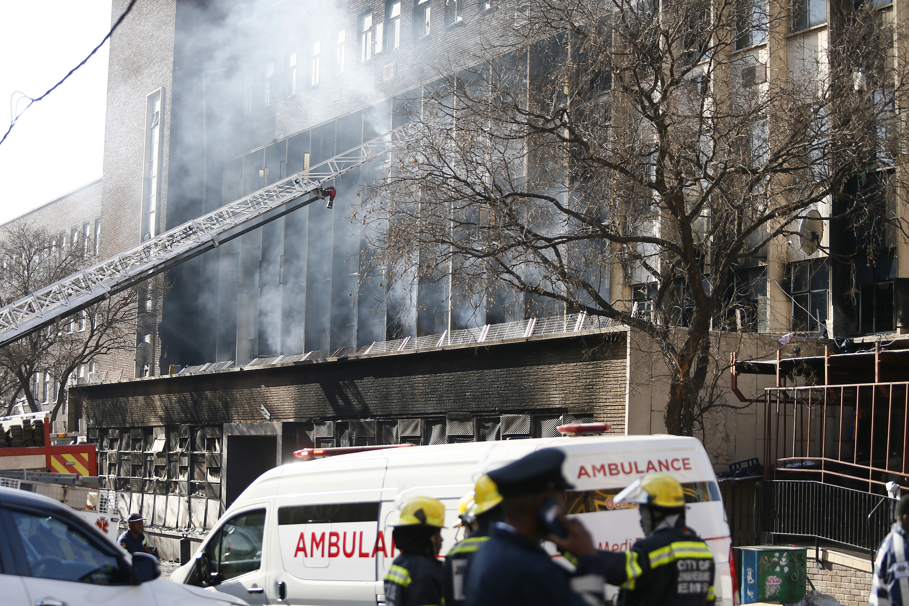 A devastating fire ripped through a Johannesburg inner city building around 1.30am on Thursday, leaving in its wake at least 73 dead and 55 injured, including children and babies. Felix Dlangamandla captured the early morning scenes.