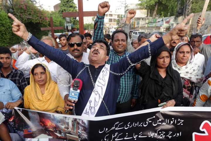 Two Christians accused of blasphemy arrested in Pakistan after mob burnt churches