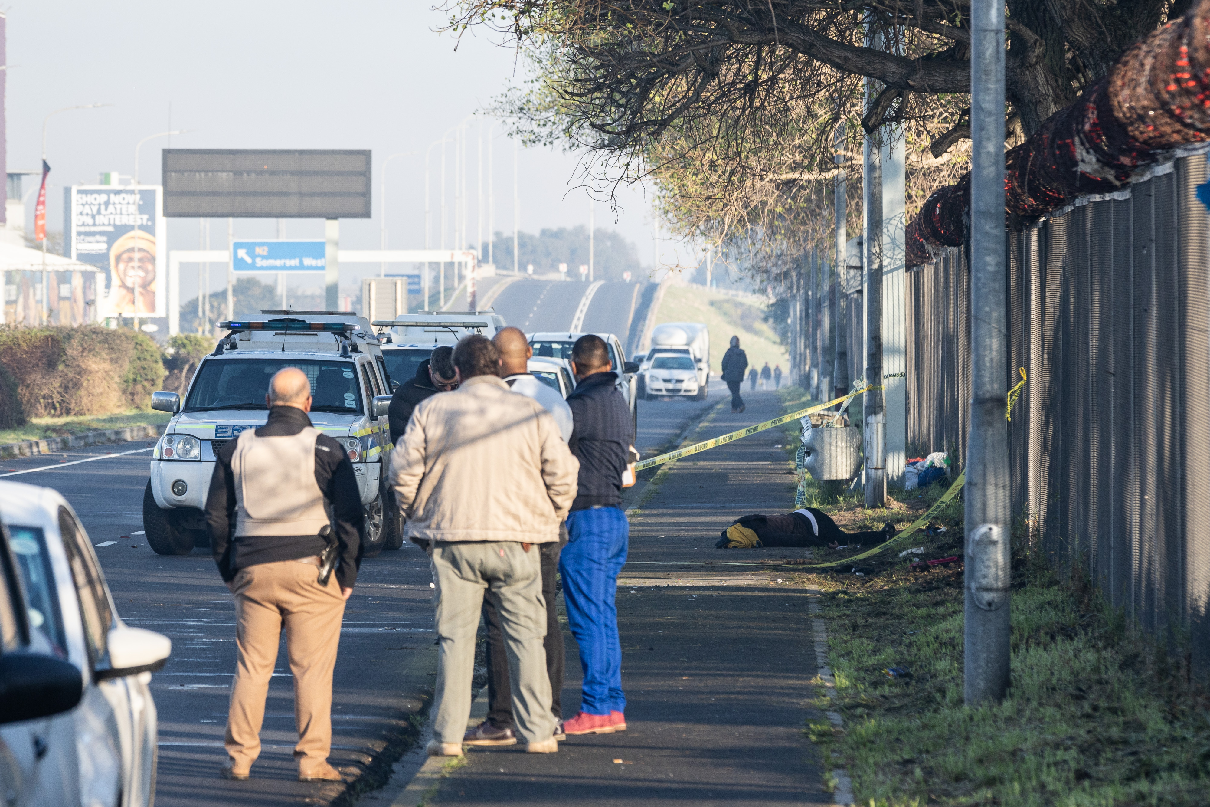 Taxi strike, dead person lies on Airport Approach road