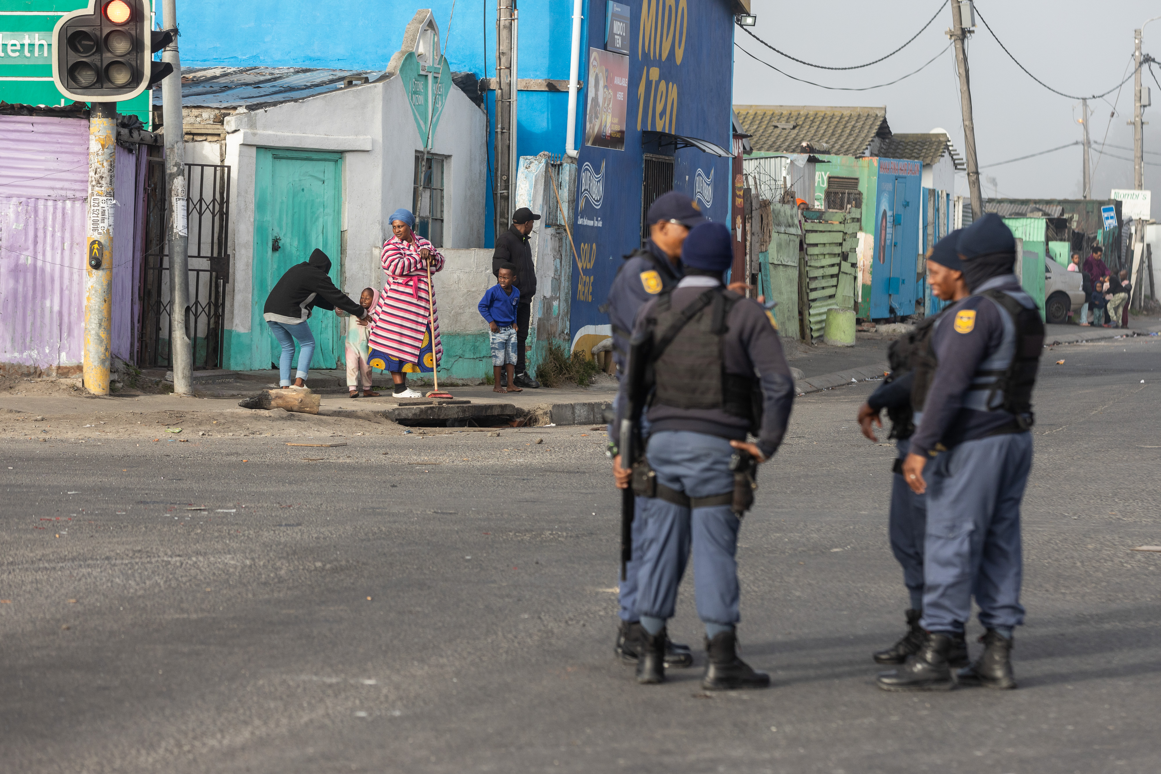 taxi strike, police in Crossroads